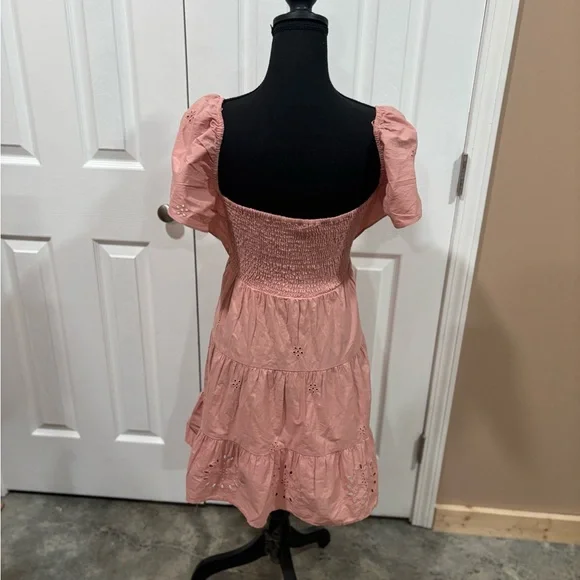 Zara Open embroidered flutter sleeve mini dress sis S - Picture 5 of 8